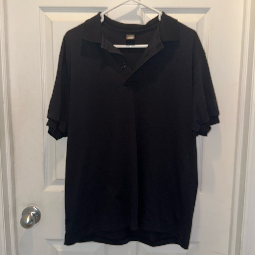 👙Screen Stars Black Men’s Large Polo Short Sleeve Shirt